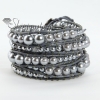 five layer bead beaded leather wrap bracelets design B