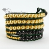 five layer bead beaded leather wrap bracelets design D