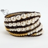 five layer bead beaded leather wrap bracelets design E