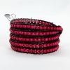 five layer stone bead beaded leather wrap bracelets design G