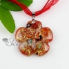 flower glitter millefiori murano lampwork italian handmade glass necklaces pendants jewelry red