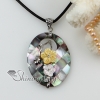 flower patchwork sea water rainbow abalone yellow black oyster shell mother of pearl necklaces pendants design C