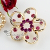 flower rhinestone openwork scarf brooch pin jewelry pink