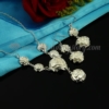 flower rose necklaces and earrings jewelry sets silver