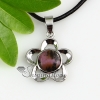 flower round quartz glass opal agate semi precious stone necklaces pendants design A