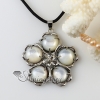 flower round white seashell mother of pearl oyster sea shell freshwater pearl necklaces pendants design A