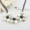 flower sea water white oyster shelland freshwater pearl necklaces design C