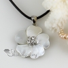 flower white oyster shell pink oyster shell penguin oyster shell rhinestone necklaces pendants design B