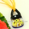 foil handbag lampwork murano glass necklaces pendants jewelry design A