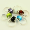 foil murano glass big hole beads finger rings jewelry assorted