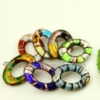 foil oval lampwork murano glass necklaces pendants jewelry assorted