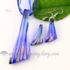 foil venetian murano glass pendants and earrings jewelry blue