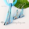 foil venetian murano glass pendants and earrings jewelry light blue