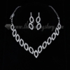 formal wedding bridal prom rhinestone necklaces and earrings silver