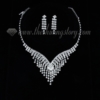 formal wedding bridal rhinestone chandelier necklaces and earrings silver
