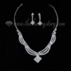 formal wedding bridal rhinestone wave chain jewelry sets silver