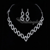 formal wedding bridesmaid prom rhinestone necklaces and earrings silver