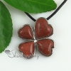 four clover tiger's-eye natural semi precious stone pendant necklaces design C