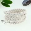 four layer woven leather wrap bracelets unisex white
