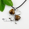 four leaf shamrock heart tigereye turquoise agate semi precious stone necklaces pendants design A