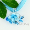 fox flowers inside lampwork glass necklaces with pendants design F