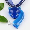 fox lampwork murano glass necklace pendants jewellery light blue