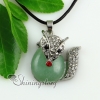 fox oval rose quartz amethyst glass opal jade agate semi precious stone rhinestone necklaces pendants design B