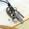 genuine leather antiquity silver fish star pendant adjustable long necklaces design F