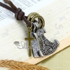 genuine leather antiquity silver fish star pendant adjustable long necklaces design E
