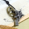 genuine leather antiquity silver fish star pendant adjustable long necklaces design A