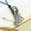 genuine leather antiquity silver lacertid pendant adjustable long necklaces design A