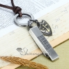 genuine leather antiquity silver leaf whistle pendant adjustable long necklaces design A