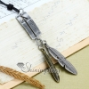 genuine leather antiquity silver leaf whistle pendant adjustable long necklaces design B