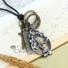 genuine leather antiquity silver round lady head pendant adjustable long necklaces design C