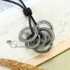 genuine leather antiquity silver round lady head pendant adjustable long necklaces design B