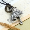 genuine leather antiquity silver umbrella motorbike pendant adjustable long necklaces design B