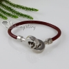 genuine leather bracelets with buckle unisex red