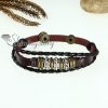 genuine leather charm wrap bracelets unisex design B