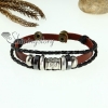 genuine leather charm wrap bracelets unisex design C