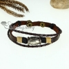 genuine leather charm wrap bracelets unisex design D