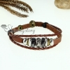 genuine leather charm wrap bracelets unisex design E
