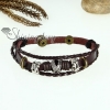 genuine leather charm wrap bracelets unisex design B