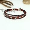genuine leather charm wrap bracelets unisex brown
