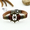genuine leather charm wristbands toggle bracelets unisex design A
