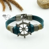 genuine leather charm wristbands toggle bracelets unisex design C