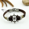 genuine leather charm wristbands toggle bracelets unisex design D