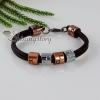 genuine leather charms bracelets unisex brown
