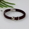 genuine leather charms bracelets unisex brown
