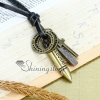 genuine leather copper bullet cross pendant adjustable long necklaces design B