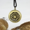 genuine leather copper locket round flower adjustable long necklaces with pendant antique punk gothic styole design B
